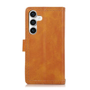 For Samsung Galaxy S24 5G Wristband Card Slot Leather Phone Case(Brown)