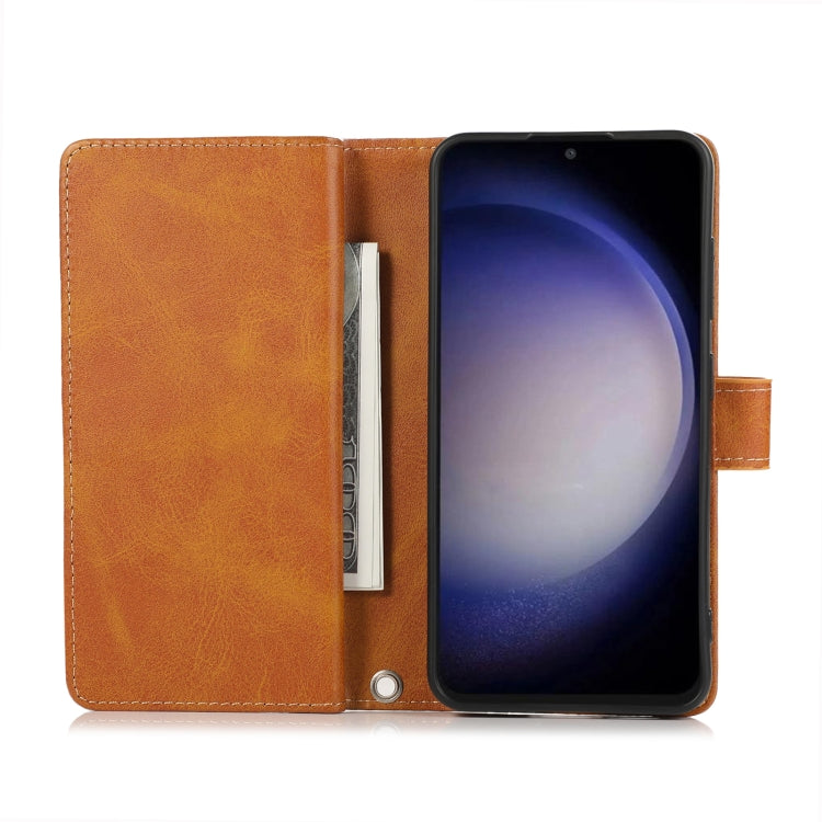 For Samsung Galaxy S24 5G Wristband Card Slot Leather Phone Case(Brown)