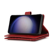 For Samsung Galaxy S24 5G Wristband Card Slot Leather Phone Case(Red)