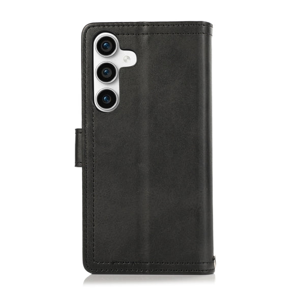 For Samsung Galaxy S24 5G Wristband Card Slot Leather Phone Case(Black)