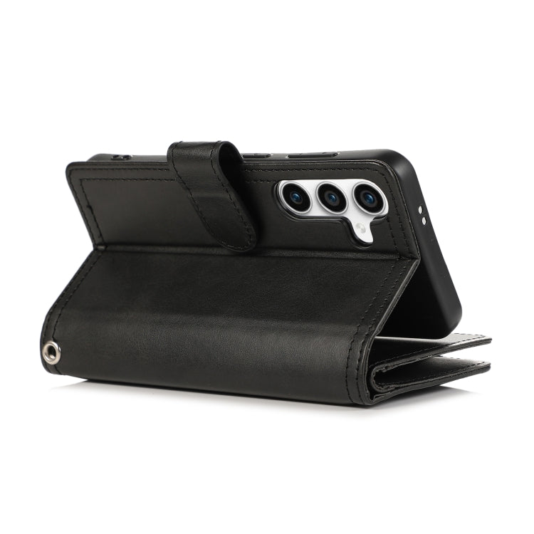 For Samsung Galaxy S24 5G Wristband Card Slot Leather Phone Case(Black)
