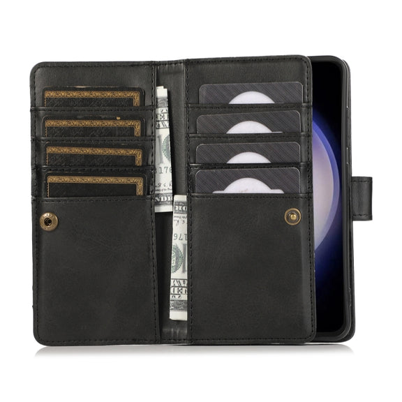 For Samsung Galaxy S24 5G Wristband Card Slot Leather Phone Case(Black)