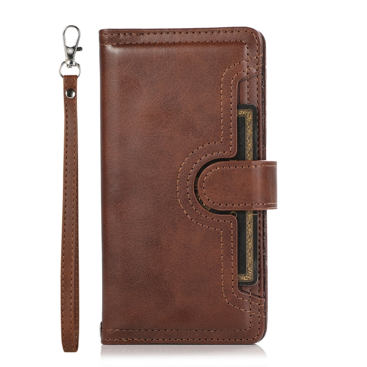 For Samsung Galaxy S24 5G Wristband Card Slot Leather Phone Case(Coffee)