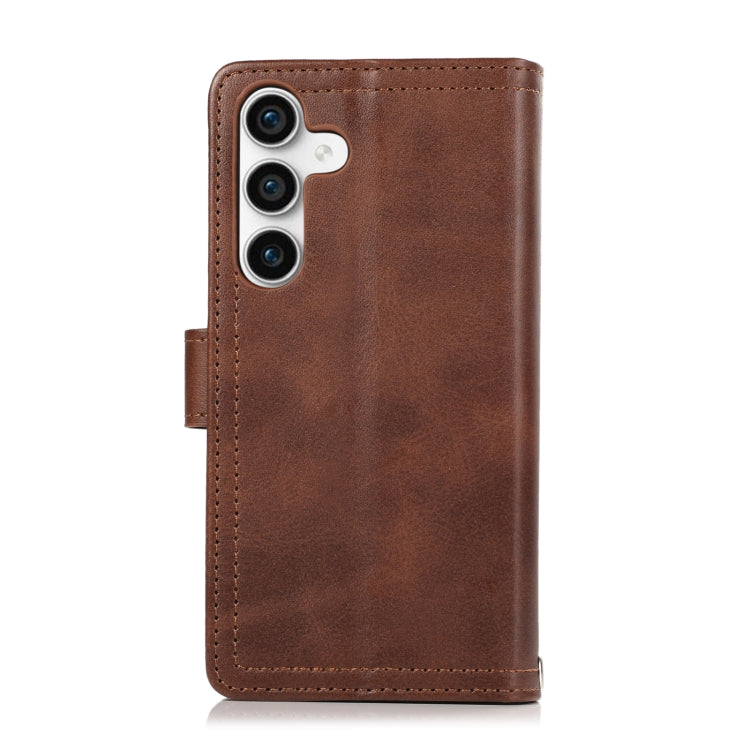 For Samsung Galaxy S24 5G Wristband Card Slot Leather Phone Case(Coffee)