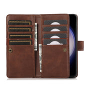 For Samsung Galaxy S24 5G Wristband Card Slot Leather Phone Case(Coffee)