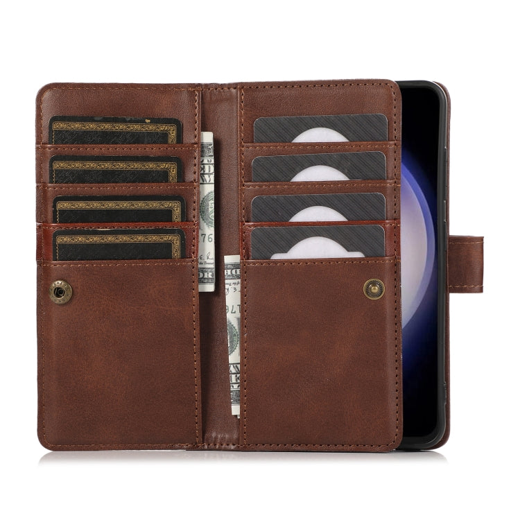 For Samsung Galaxy S24 5G Wristband Card Slot Leather Phone Case(Coffee)