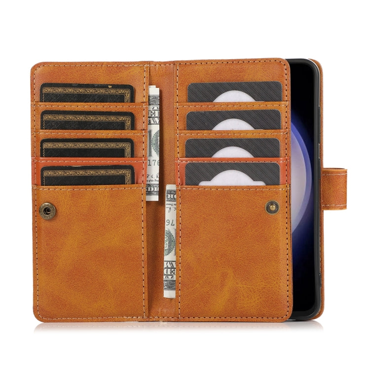 For Samsung Galaxy S24+ 5G Wristband Card Slot Leather Phone Case(Brown)