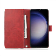 For Samsung Galaxy S24+ 5G Wristband Card Slot Leather Phone Case(Red)
