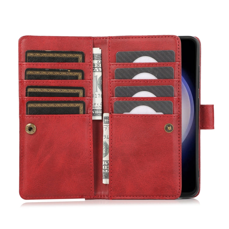 For Samsung Galaxy S24+ 5G Wristband Card Slot Leather Phone Case(Red)