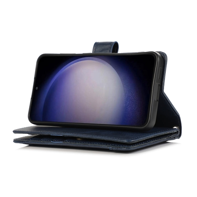 For Samsung Galaxy S24+ 5G Wristband Card Slot Leather Phone Case(Blue)