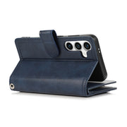 For Samsung Galaxy S24+ 5G Wristband Card Slot Leather Phone Case(Blue)