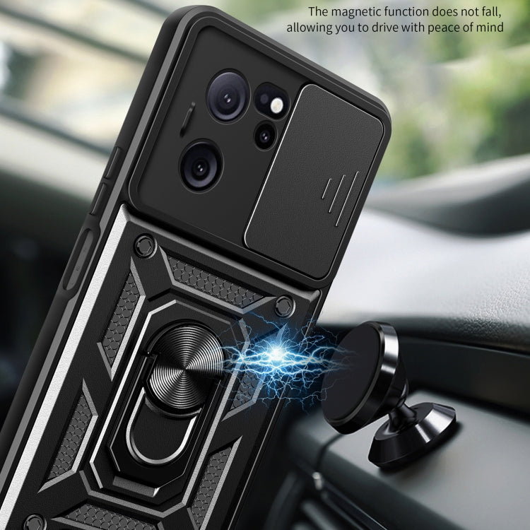 For Xiaomi Redmi K60 Ultra 5G Sliding Camera Cover Design TPU Hybrid PC Phone Case(Blue)