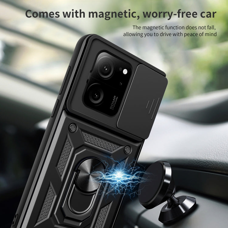 For Xiaomi 13T/13T Pro/Redmi K60 Ultra Sliding Camera Cover Design TPU Hybrid PC Phone Case(Red)