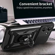 For Xiaomi Redmi 13C 4G Sliding Camera Cover Design TPU Hybrid PC Phone Case(Black)