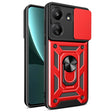 For Xiaomi Redmi 13C 4G Sliding Camera Cover Design TPU Hybrid PC Phone Case(Red) - 13C Cases by PMC TechLife | Online Shopping South Africa | PMC TechLife | Buy Now Pay Later Mobicred