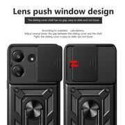 For Xiaomi Redmi 13C 4G Sliding Camera Cover Design TPU Hybrid PC Phone Case(Red)