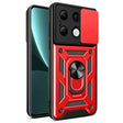 For Xiaomi Redmi Note 13 4G Global Sliding Camera Cover Design TPU Hybrid PC Phone Case(Red) - Note 13 Cases by PMC TechLife | Online Shopping South Africa | PMC TechLife | Buy Now Pay Later Mobicred
