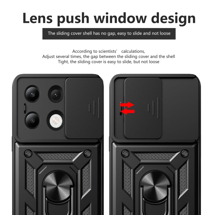 For Xiaomi Redmi Note 13 4G Global Sliding Camera Cover Design TPU Hybrid PC Phone Case(Blue)