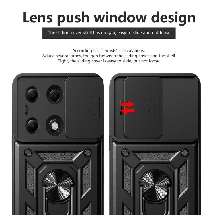For Xiaomi Redmi Note 13 Pro 4G Global Sliding Camera Cover Design TPU Hybrid PC Phone Case(Red)