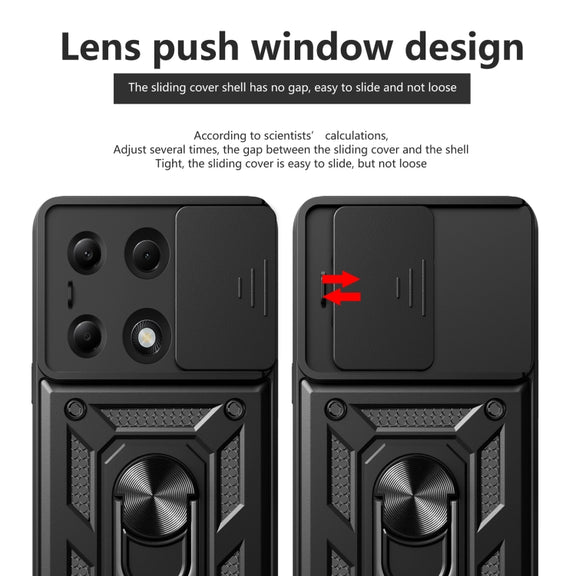 For Xiaomi Redmi Note 13 Pro 4G Global Sliding Camera Cover Design TPU Hybrid PC Phone Case(Blue)