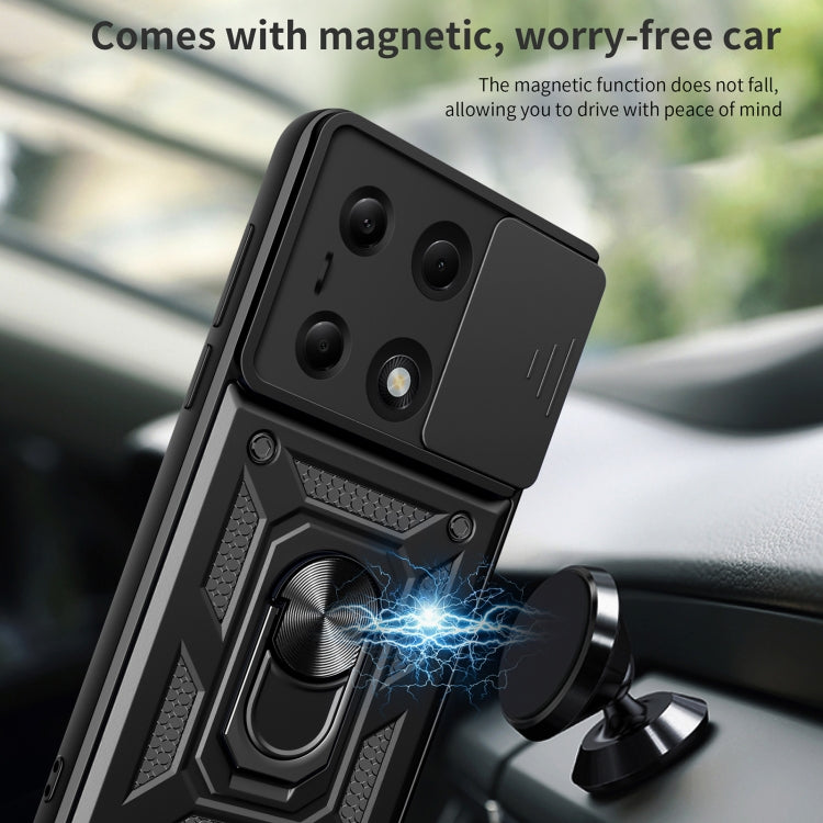 For Xiaomi Redmi Note 13 Pro 4G Global Sliding Camera Cover Design TPU Hybrid PC Phone Case(Blue)