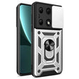 For Xiaomi Redmi Note 13 Pro 4G Global Sliding Camera Cover Design TPU Hybrid PC Phone Case(Silver) - Note 13 Pro Cases by PMC TechLife | Online Shopping South Africa | PMC TechLife | Buy Now Pay Later Mobicred