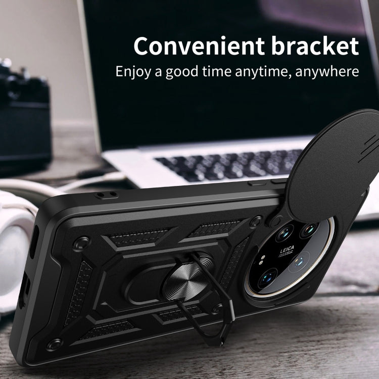 For Xiaomi 14 Ultra Sliding Camera Cover Design TPU Hybrid PC Phone Case(Black)