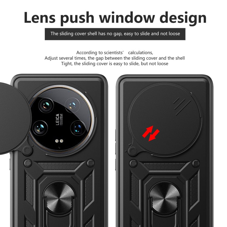 For Xiaomi 14 Ultra Sliding Camera Cover Design TPU Hybrid PC Phone Case(Red)