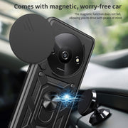 For Xiaomi Redmi A3 Sliding Camera Cover Design TPU Hybrid PC Phone Case(Red)