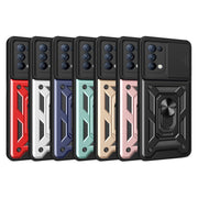 For OPPO Reno5 4G/5G Sliding Camera Cover Design TPU Hybrid PC Phone Case(Gold)