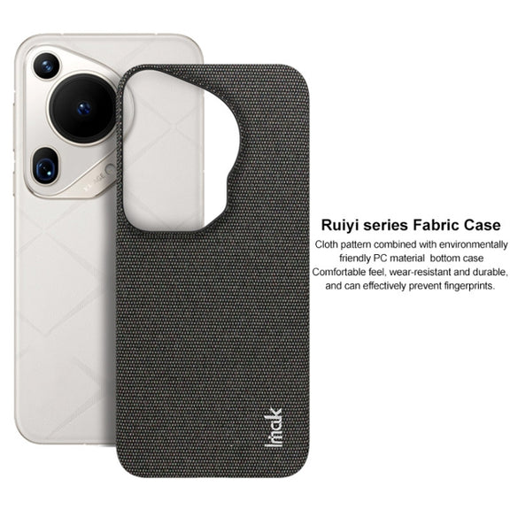 For Huawei Pura 70 Ultra imak Ruiyi Series Cloth Texture PU + PC Phone Case(Black)