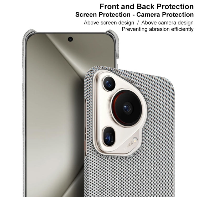 For Huawei Pura 70 Ultra imak Ruiyi Series Cloth Texture PU + PC Phone Case(Light Grey)