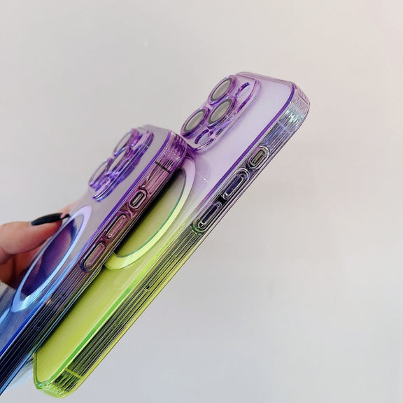 For iPhone 11 MagSafe Magnetic TPU + Acrylic Gradient Color Phone Case(Purple Blue)