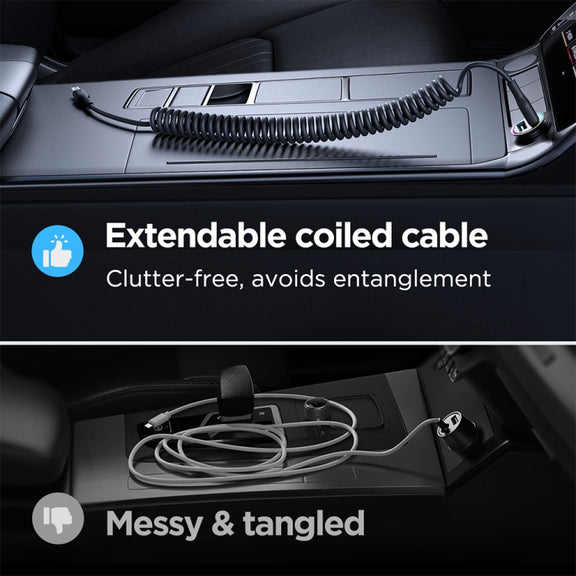 JOYROOM SA38-CL3 30W USB-C / Type-C to 8 Pin Coiled Fast Charging Data Cable, Length:1.5m(Black)