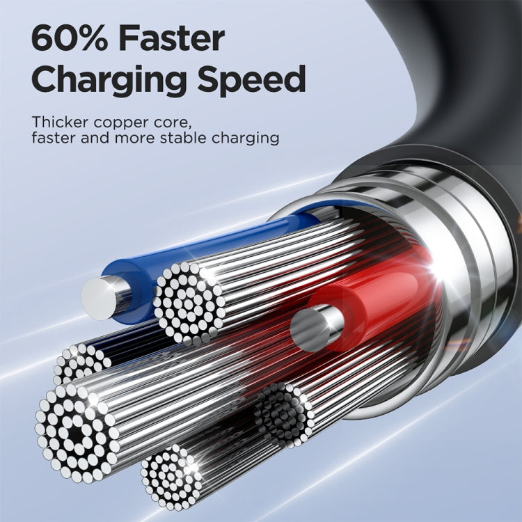 JOYROOM SA38-CL3 30W USB-C / Type-C to 8 Pin Coiled Fast Charging Data Cable, Length:1.5m(Black)