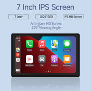 X70-1 Car 7 inch IPS Portable Smart Screen Wireless Screen Projection Carplay Android Auto(Black)