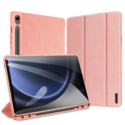 For Samsung Galaxy Tab S9 FE DUX DUCIS Domo Series Magnetic Flip Leather Tablet Case(Pink)