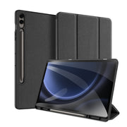 For Samsung Galaxy Tab S9 FE+ DUX DUCIS Domo Series Magnetic Flip Leather Tablet Case(Black)