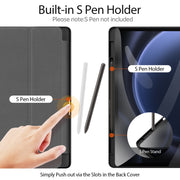 For Samsung Galaxy Tab S9 FE+ DUX DUCIS Domo Series Magnetic Flip Leather Tablet Case(Black)