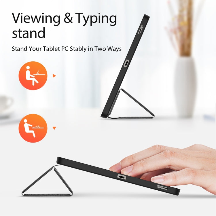 For Samsung Galaxy Tab S9 FE+ DUX DUCIS Domo Series Magnetic Flip Leather Tablet Case(Black)