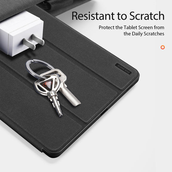 For Samsung Galaxy Tab S9 FE+ DUX DUCIS Domo Series Magnetic Flip Leather Tablet Case(Black)