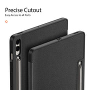 For Samsung Galaxy Tab S9 FE+ DUX DUCIS Domo Series Magnetic Flip Leather Tablet Case(Black)