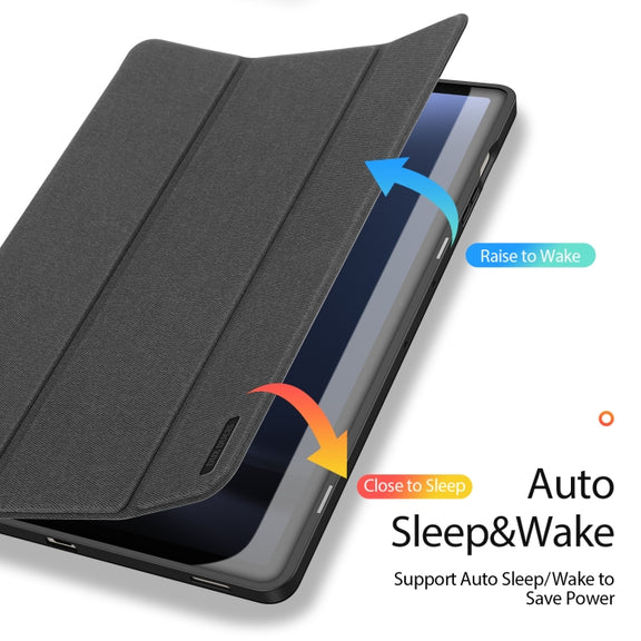 For Samsung Galaxy Tab S9 FE+ DUX DUCIS Domo Series Magnetic Flip Leather Tablet Case(Black)