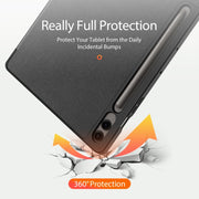 For Samsung Galaxy Tab S9 FE+ DUX DUCIS Domo Series Magnetic Flip Leather Tablet Case(Black)