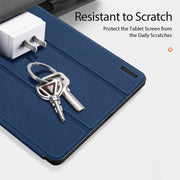 For Samsung Galaxy Tab S9 FE+ DUX DUCIS Domo Series Magnetic Flip Leather Tablet Case(Blue)