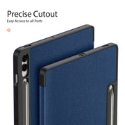 For Samsung Galaxy Tab S9 FE+ DUX DUCIS Domo Series Magnetic Flip Leather Tablet Case(Blue)