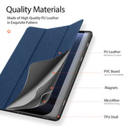 For Samsung Galaxy Tab S9 FE+ DUX DUCIS Domo Series Magnetic Flip Leather Tablet Case(Blue)