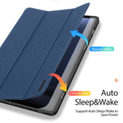 For Samsung Galaxy Tab S9 FE+ DUX DUCIS Domo Series Magnetic Flip Leather Tablet Case(Blue)