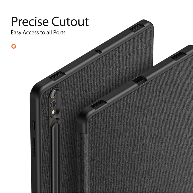 For Samsung Galaxy Tab S10+ DUX DUCIS Domo Series Magnetic Flip Leather Tablet Case(Black)