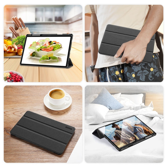 For Samsung Galaxy Tab S10+ DUX DUCIS Domo Series Magnetic Flip Leather Tablet Case(Black)